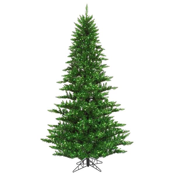 10' x 68" Artificial Tinsel Green Fir 1,150 Green Lights